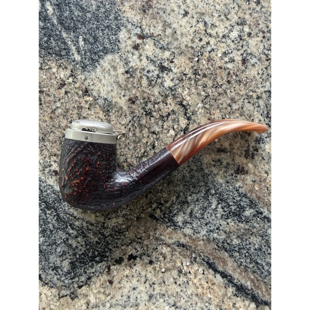 Vintage French Briar Smoking Pipe Wind Cap Spark Guard Made in France
